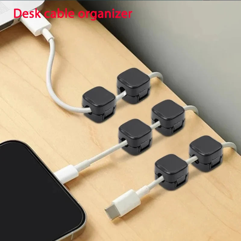 Magnetic cable organizer clip
