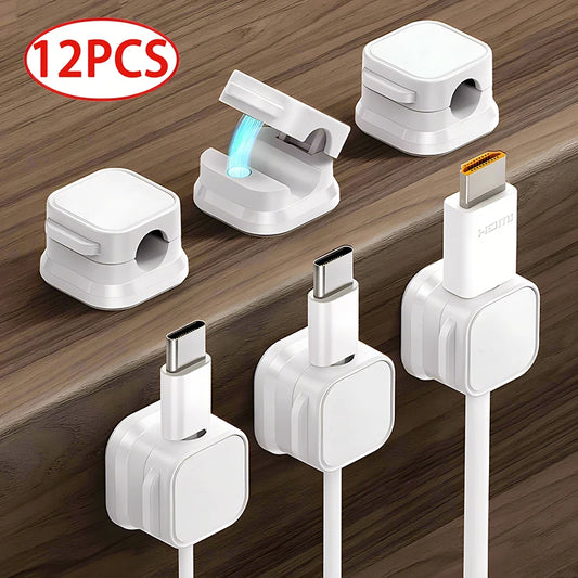 Magnetic cable organizer clip